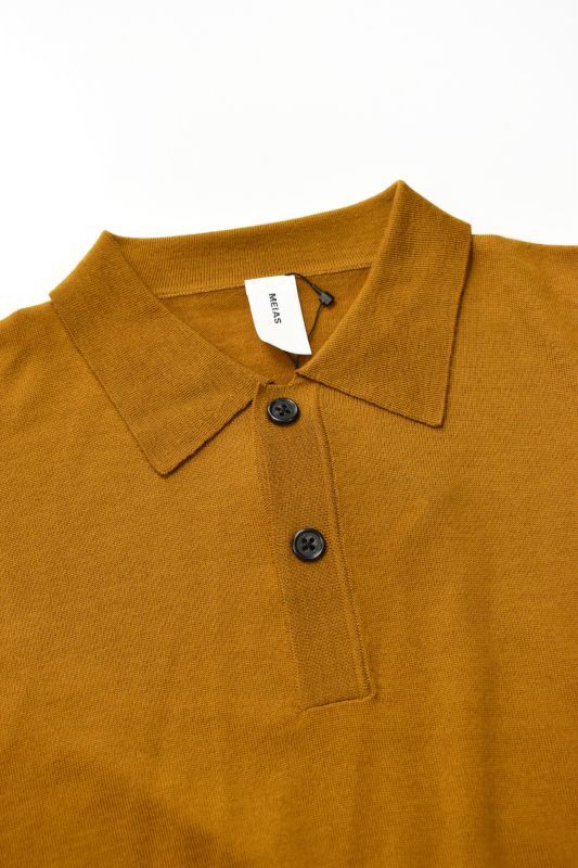 MEIAS (メイアス) WOOL POLO PULL OVER＋TEFLON [BROWN]