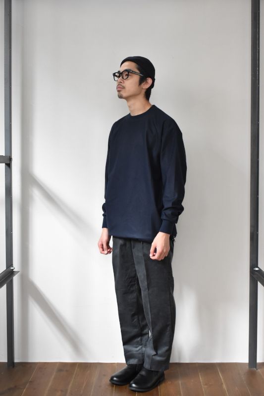 FLISTFIA (フリストフィア) Tuck Wide Trousers [CHARCOAL BLUE]