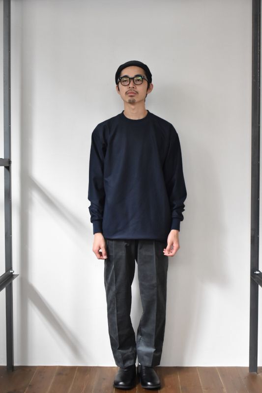 FLISTFIA (フリストフィア) Tuck Wide Trousers [CHARCOAL BLUE]